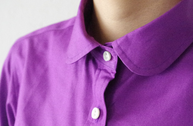 ラウンドカラーシャツ|パープル