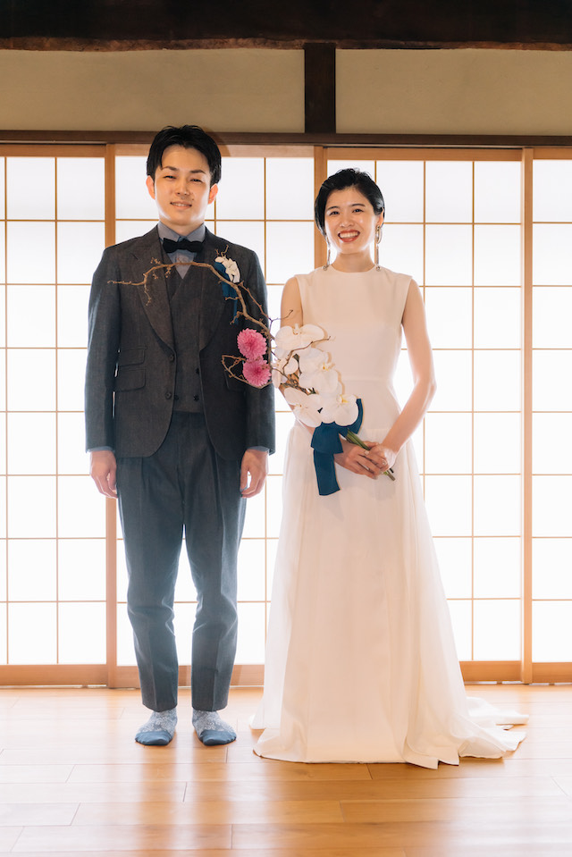 京都のもやし町屋で結婚式｜デニムウェディングスーツのオーダーメイド