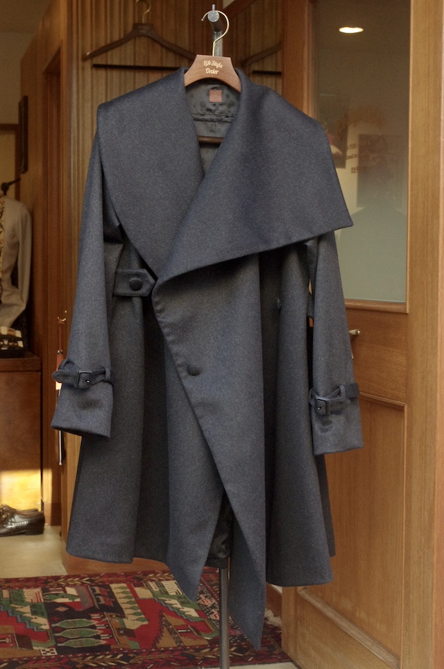 レディースカシミヤコートのオーダーメイド|アシンメトリー(非対称)