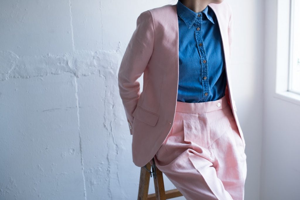 ノーカラースーツ｜レディース