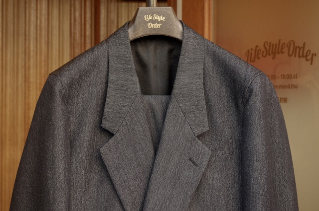 ウールデニムのダブルスーツ|オーダーメイド事例