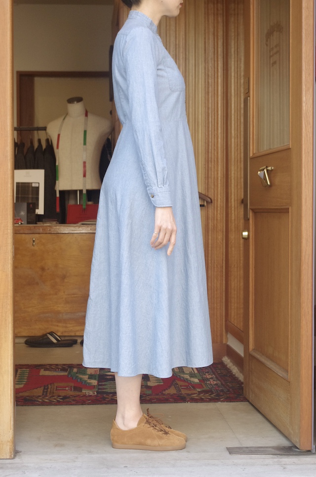 デニムシャツワンピース|側面
