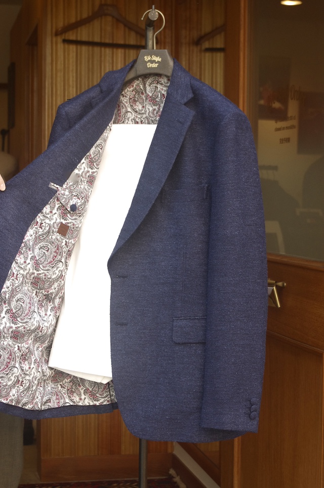 カジュアルなネイビージャケットのオーダーメイド｜内側