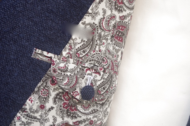 カジュアルなネイビージャケットのオーダーメイド｜裏地